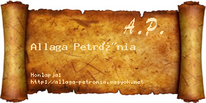 Allaga Petrónia névjegykártya
